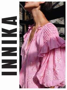 Innika Choo Taffy Pink Linen Smock Top size 1 Small / Medium